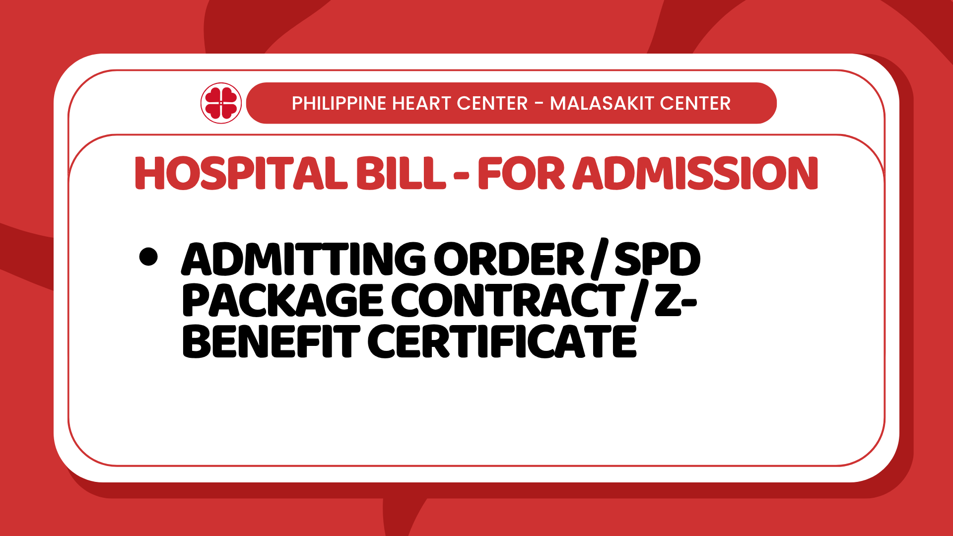 Hospital Bill - If for Admission