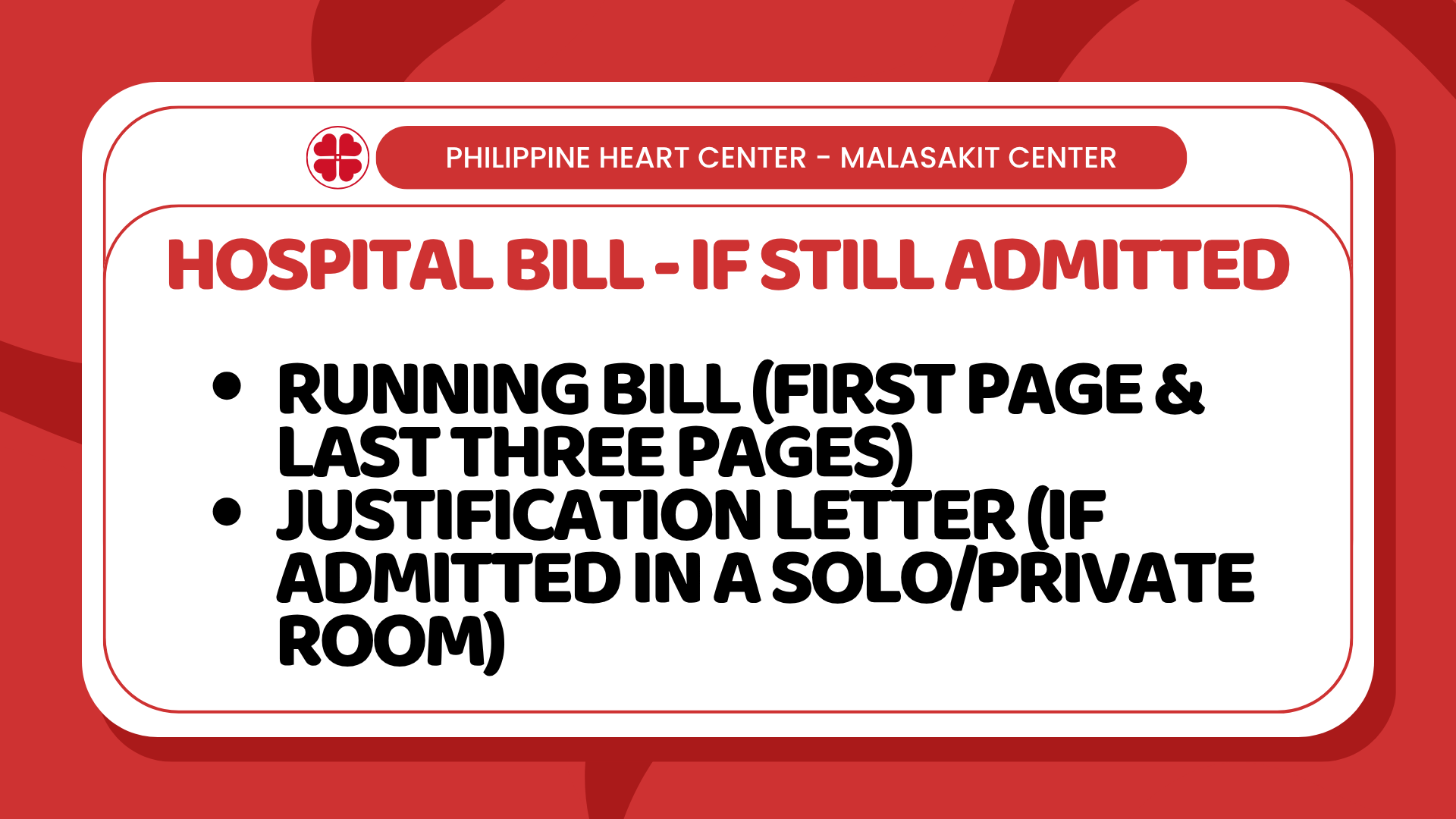 Hospital Bill - If Still Admitted